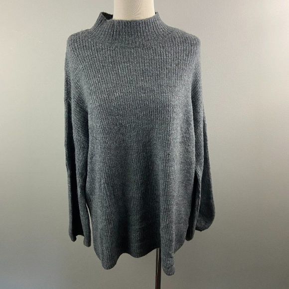 NWT RACHEL BY RACHEL ROY Grey Turtle Neck Sweater With Balloon Sleeves‎ (1X) - Picture 2 of 8